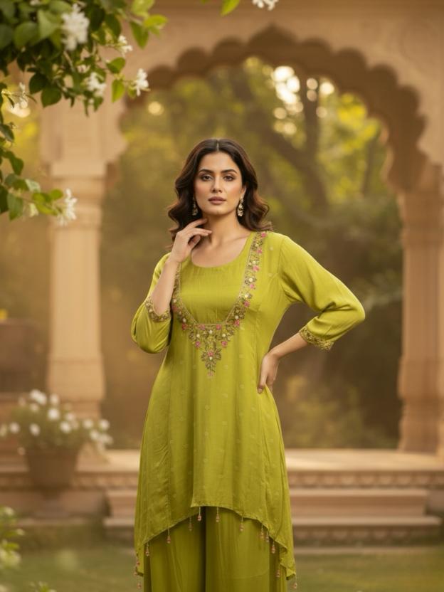 Elegant Women’s Ethnic Co-Ord Set with Embroidered Kurta