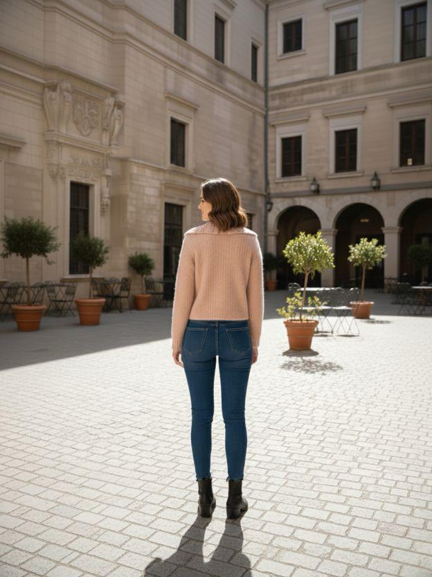 Embellished Collar Knit Top – Women’s Winter Cardigan Sweater