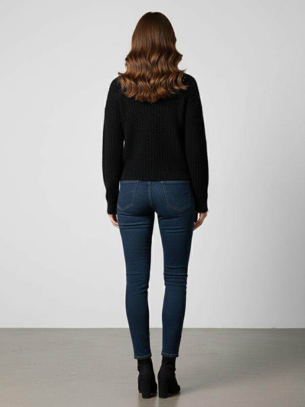 Embellished Collar Knit Top – Women’s Winter Cardigan Sweater