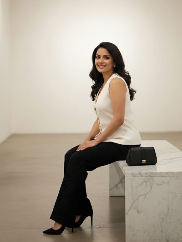 Elegant Button Detail Sleeveless Top | Women’s Smart Casual Top