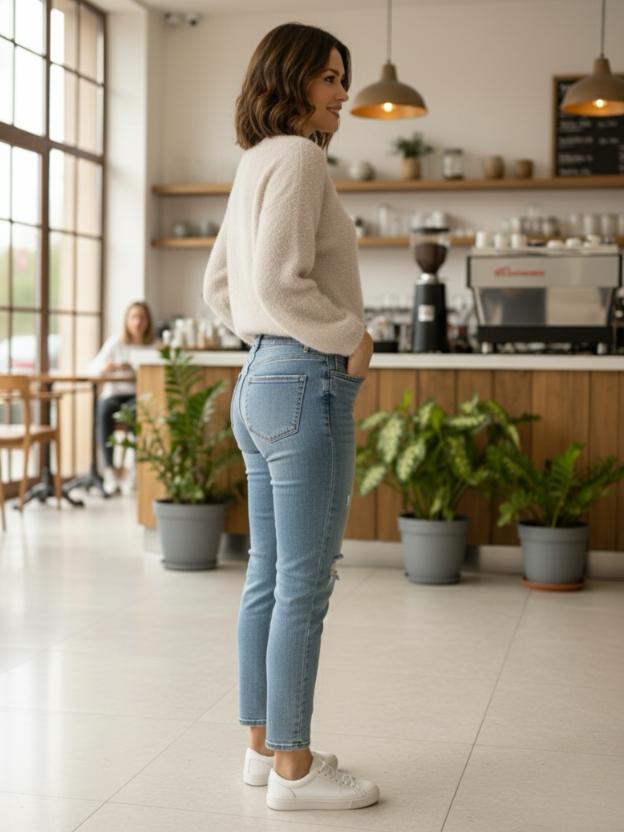Pastel Blue Knit Top for Women | Stylish Western Casual Sweater