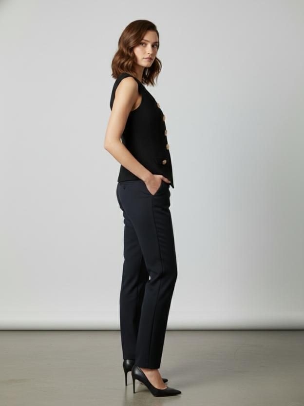 Elegant Button Detail Sleeveless Top | Women’s Smart Casual Top