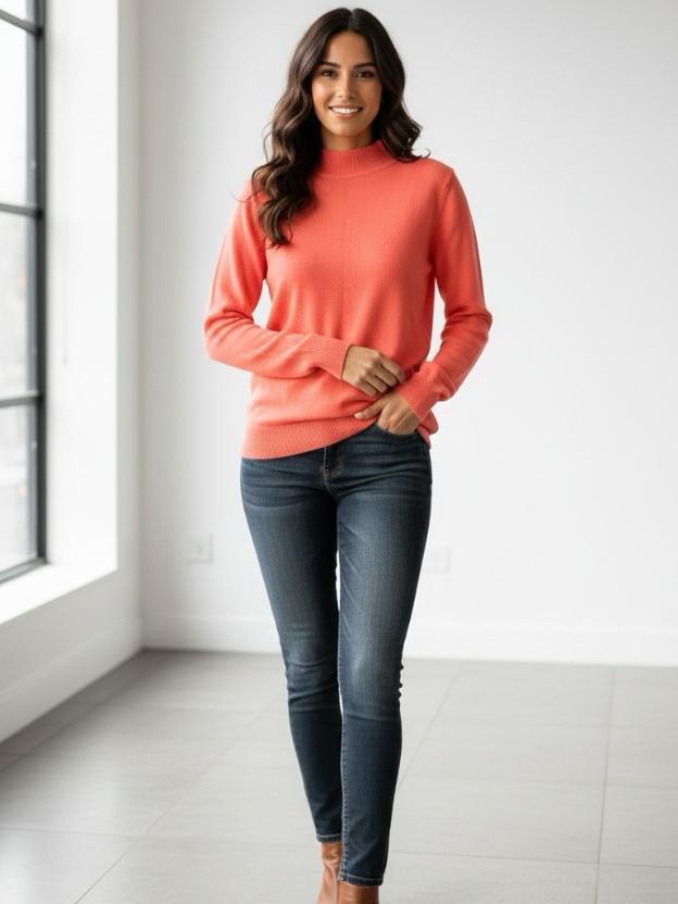 Soft Knit High-Neck Sweater Top for Women