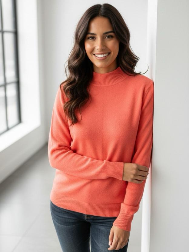 Soft Knit High-Neck Sweater Top for Women