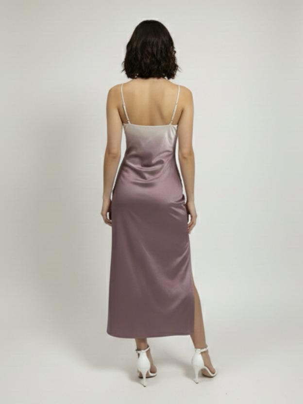 Luxe Minimal Satin Evening Dress | Elegant Cowl Neck Party Maxi Dress for Women