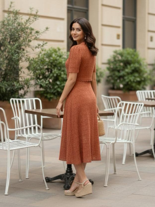 Premium Lace Evening Midi Dress for Women | Stylish Party Wear