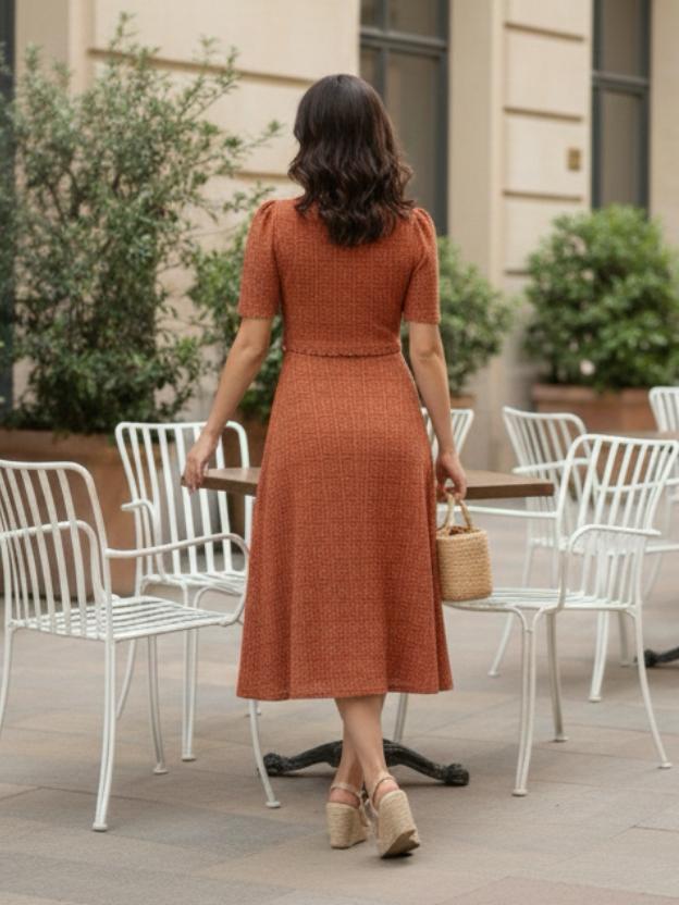 Premium Lace Evening Midi Dress for Women | Stylish Party Wear