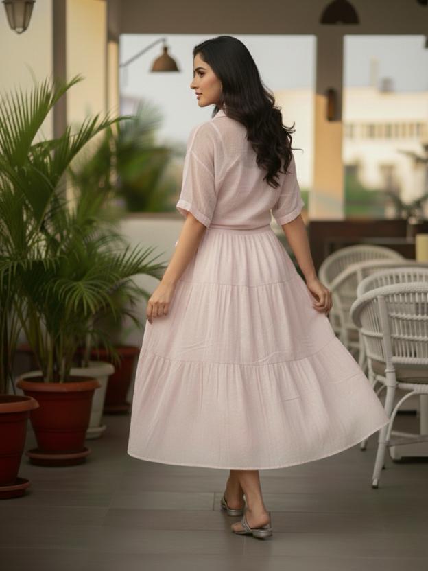 Tie-Up Waist Midi Dress for Women | Summer Casual Elegant Dress