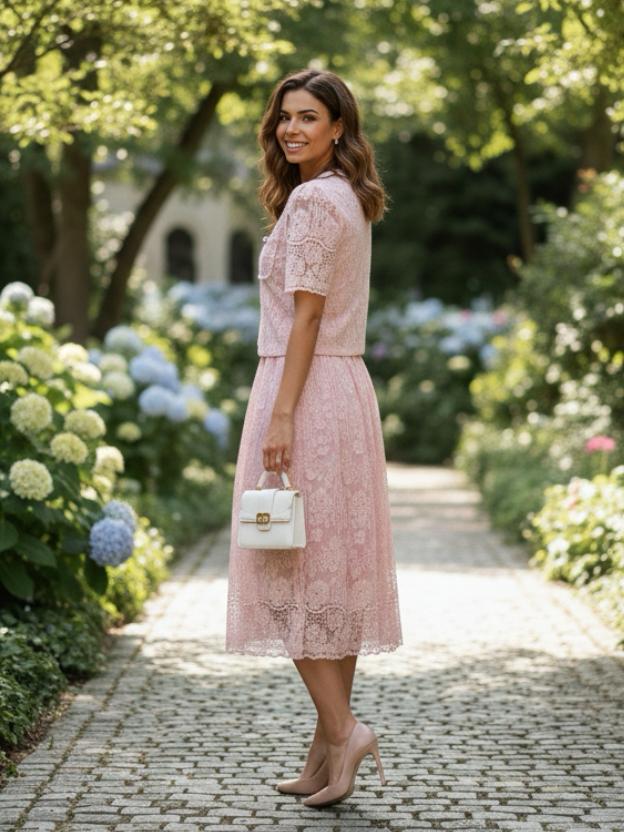 Elegant Lace Skirt & Top Set for Women | Chic Summer Two-Piece Outfit