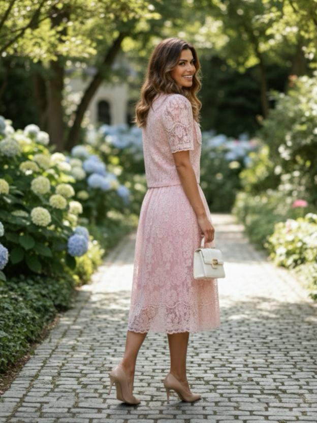 Elegant Lace Skirt & Top Set for Women | Chic Summer Two-Piece Outfit