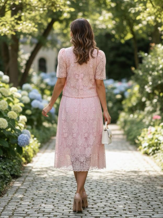 Elegant Lace Skirt & Top Set for Women | Chic Summer Two-Piece Outfit