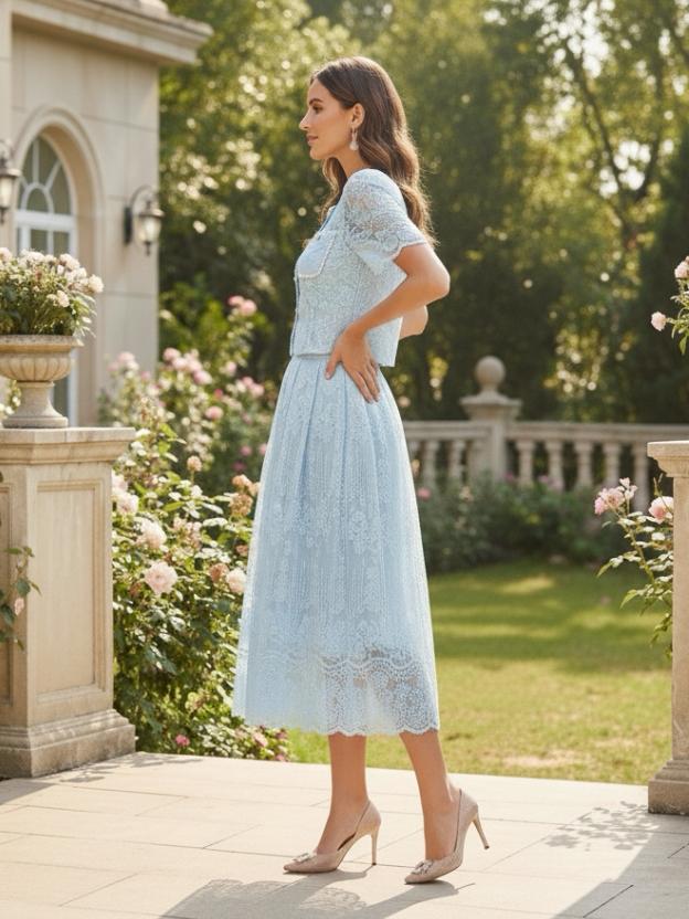 Elegant Lace Skirt & Top Set for Women | Chic Summer Two-Piece Outfit