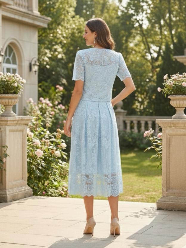 Elegant Lace Skirt & Top Set for Women | Chic Summer Two-Piece Outfit