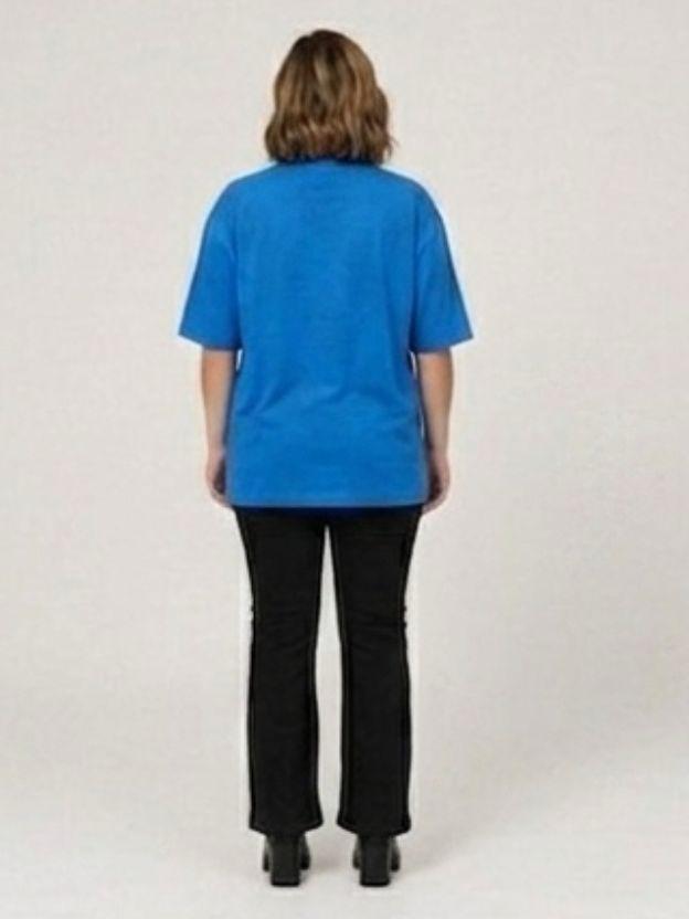 Oversized Sequin Patched Graphic Tee - Plus Size Streetwear T-Shirt