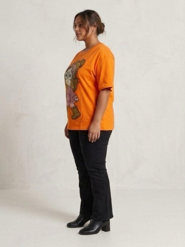 Oversized Sequin Patched Graphic Tee - Plus Size Streetwear T-Shirt