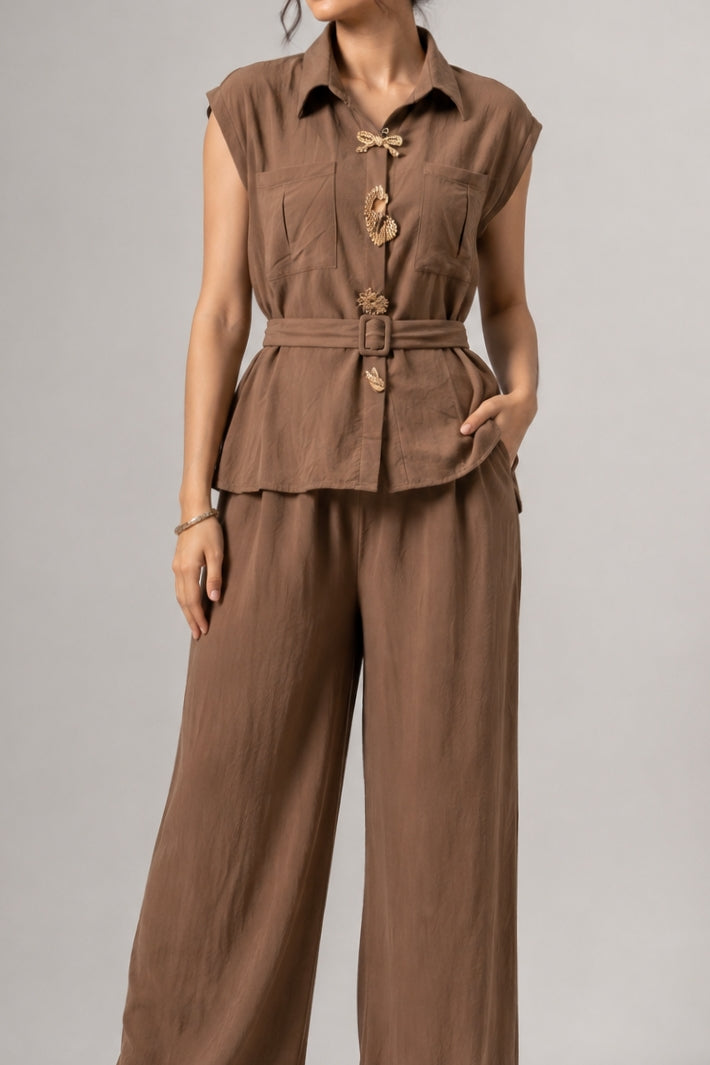 Elegant Sleeveless Co-ord Set