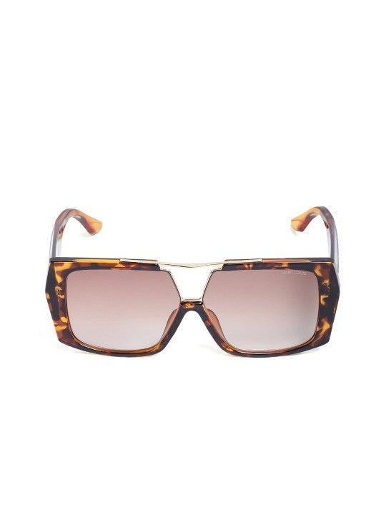 Unisex Oversized Sunglasses with UV Protected Lens-ML M 6151 DEMI BROWN
