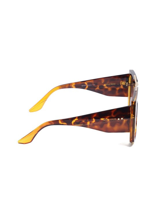 Unisex Oversized Sunglasses with UV Protected Lens-ML M 6151 DEMI BROWN