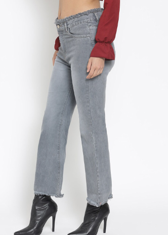 Women Grey Bootcut Light Fade Jeans