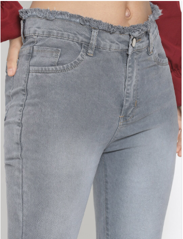 Women Grey Bootcut Light Fade Jeans
