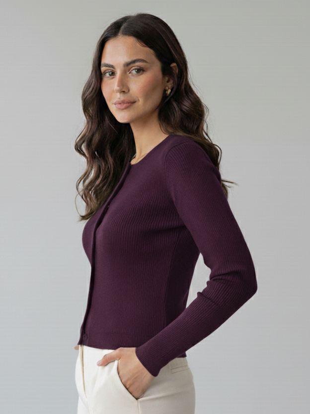 Women's Classic Button-Front Cardigan